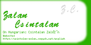 zalan csintalan business card